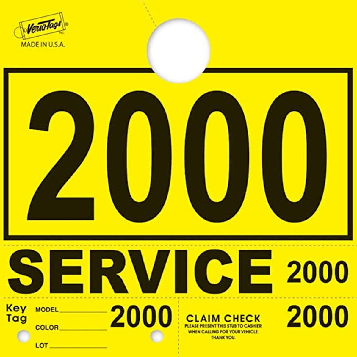 Tag 261 Vt-261 Service Tags Yellow 2000-2999 | Dealer Industries